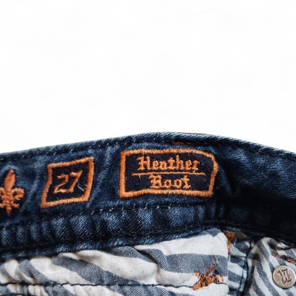 Rock Revival Heather Boot Cut Jeans Size 27 Y2K Sequin Back Pockets Fleur-de-Lis - Picture 11 of 16